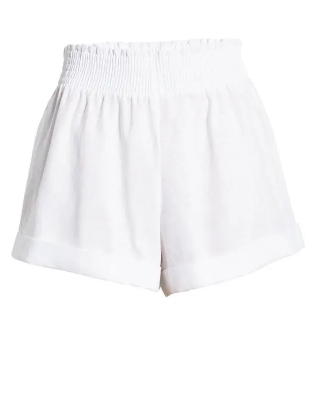 Reformation White High-Waist Nashville Linen Shorts